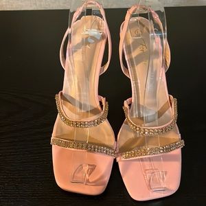 Brand New Forever Pink Dressy Heels with Rhinestones